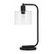 Homeroots 20" Black Metal Arched Table Lamp With Clear Seeded Drum Shade 524485 - alternate 1