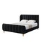 Homeroots Black Solid Wood King Tufted Upholstered Velvet Bed 544849 - alternate 1