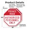 Signmission Private Road Authorized Personnel O, 10 inch X 10 inch, Plastic Sign, 2PK OC-P-2PACK-10-168 - alternate 3