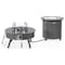 Leisuremod Walbrooke Patio Round Fire Pit and Tank Holder with Slats Design, Grey WGRS-29-24-GL - alternate 2