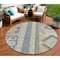 Homeroots 8' Silver Beige And Gold Round Aztec Washable Indoor Outdoor Area Rug  598516 - alternate 1