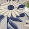 Homeroots 5' Blue And Gray Round Floral Indoor Outdoor Area Rug 545016 - alternate 4