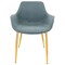 Leisuremod Markley Modern Leather Dining Arm Chair with Gold Metal Legs, Peacock Blue, 2PK ECG26BU2 - alternate 2