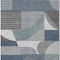 Homeroots 3' X 5' Gray Blue And Ivory Geometric Washable Indoor Outdoor Area Rug 616724 - alternate 3