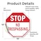 Signmission Stop No Trespassing, 18 Inch X 18 Inch, Vinyl Decal OC-D-18-265 - alternate 3