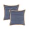 Homeroots Set of Two Navy Blue Cotton Throw Pillow, 2PK 554563 - alternate 1
