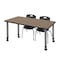 Regency Kee Mobile Adjustable Classroom Table W/ 2 Andy Mobile Chairs, 60 in W, 30 in L, Noble Oak MT6030NOAPCGY45BK - alternate 1