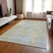 Homeroots 10' X 14' Beige And Blue Abstract Washable Indoor Outdoor Area Rug 612916 - alternate 3
