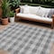 Homeroots 8' X 10' Gray And Charcoal Plaid Washable Indoor Outdoor Area Rug 595484 - alternate 1