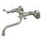Kingston Brass Double-Handle Wall Mount Bathroom Faucet, Brushed Nickel KS316SN - alternate 1