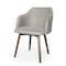 Homeroots Gray And Brown Upholstered Fabric Dining Arm Chair 576835 - alternate 2
