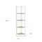 Homeroots 59" Brown and White Metal Four Tier Corner Bookcase 489792 - alternate 2