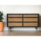 Homeroots 61" Natural and Black Solid Wood Six Drawer Double Dresser 518620 - alternate 2