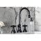 Kingston Brass Widespread Bathroom Faucet with Brass Pop-Up, Matte Black KS2980PKX - alternate 1
