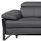 Homeroots 129" Dark Gray Top Grain Leather Reclining Metal USB Sofa 720339 - alternate 2