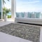 Homeroots 8' X 10' Gray Silver And Beige Oriental Washable Indoor Outdoor Area Rug 582077 - alternate 2
