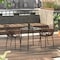 Leisuremod Devon Tree Design Glass Top Aluminum Base Indoor Outdoor Bistro Dining Table, Brown DT31BR - alternate 2