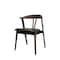 Homeroots Set of Two Black and Walnut Faux Leather and Solid Wood Wishbone Back Dining Side Chairs, 2PK 716261 - alternate 1
