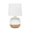 Homeroots 12" White And Natural Ceramic Round Table Lamp With White Drum Shade 643445 - alternate 2