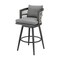 Homeroots 40" Gray Metal Swivel Outdoor Bar Height chair with Footrest 571176 - alternate 5