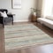 Homeroots 8' X 10' Beige Brown And Gray Striped Washable Indoor Outdoor Area Rug 598869 - alternate 3