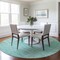 Homeroots 8' Teal Blue Aqua And Ivory Round Striped Washable Indoor Outdoor Area Rug 581679 - alternate 4