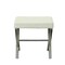 Homeroots 20in Off White and Silver Tufted Faux Leather and Metal Upholstered Bench 733244 - alternate 1
