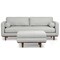 Homeroots 89" Gray Fabric Sofa With Ottoman With Brown Legs 641064 - alternate 1