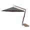 Bambrella 11.5' Round Bamboo Cantilever Umbrella w/354lb Base System-Grey Canopy 3.5m R-SW-L-G-BS - alternate 1