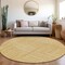Homeroots 8' Gold And Ivory Round Geometric Washable Indoor Outdoor Area Rug 600824 - alternate 3
