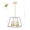 Jonathan Y Lloyd 15" 4-Light Farmhouse Industrial Iron LED Pendant, Black/Brass Gold JYL6510A - alternate 4