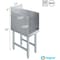 Amgood Recessed Underbar Drainboard - 18.5 in. x 12 in. x 30 in. AMG RUD-1812-Z - alternate 2