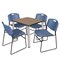 Regency Square Kee Breakroom Table W/ 4 Zeng Stack Chairs, 30 in W, 30 in L, Noble Oak TB3030NOBPCM44BE - alternate 1