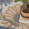 Homeroots 5' Beige Round Floral Indoor Outdoor Area Rug 572826 - alternate 2