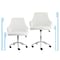 Elama Adjustable Faux Leather Rolling Office Chair in White with Chrome Finish ELM-2613-WHT - alternate 3
