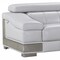 Homeroots 92" Light Gray Italian Leather Sofa With Silver Legs 329621 - alternate 3