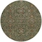 Homeroots 8' Emerald Brown And Red Round Floral Washable Indoor Outdoor Area Rug 604591 - alternate 2