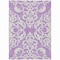 Homeroots 3' X 5' Purple And Ivory Damask Washable Indoor Outdoor Area Rug 614449 - alternate 2