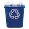 Rubbermaid Commercial 13.63 qt. Desk Recycling Container, Satin Black/Satin Alum, Plastic FG295573BLUE - alternate 3