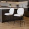 Homeroots Set of Two 26" Cream and Black Corduroy and Metal Counter Height Bar Chairs, 2PK 716228 - alternate 2