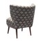 Homeroots 30" Charcoal Cream and Brown Geometric Wingback Chair 548248 - alternate 2