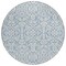 Homeroots 8' Denim Blue And Ivory Round Damask Washable Indoor Outdoor Area Rug 595135 - alternate 2