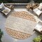 Homeroots 8' Orange Beige And Ivory Round Geometric Washable Indoor Outdoor Area Rug 613863 - alternate 3