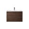 James Martin Vanities 31.5'' Single Vanity, Mid-Century Walnut w/ Glossy White Composite Stone Top 805-V31.5-WLT-GW - alternate 1