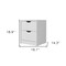 Homeroots 19" White Wood Two Drawer Nightstand with Integrated Tech 518175 - alternate 3