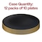 Smarty Had A Party 7.5" Black with Gold Rim Organic Round Disposable Plastic Appetizer/Salad Plates (120 Plates), 120PK 937BG-CASE - alternate 2