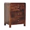 Homeroots 24" Walnut Solid Wood Three Drawer Nightstand 651512 - alternate 3