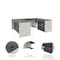 Bestar U Shaped Desk U-Shape Workstation, 92.6" D X 30.4" H, 71.1" W X Melamine, Slate/Sandstone 93865-59 - alternate 2