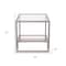 Homeroots 22" Nickel And Clear Glass And Steel Square End Table With Shelf 544208 - alternate 4