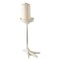 Homeroots 12" White Cast Iron Tabletop Pillar Candle Holder 608378 - alternate 2